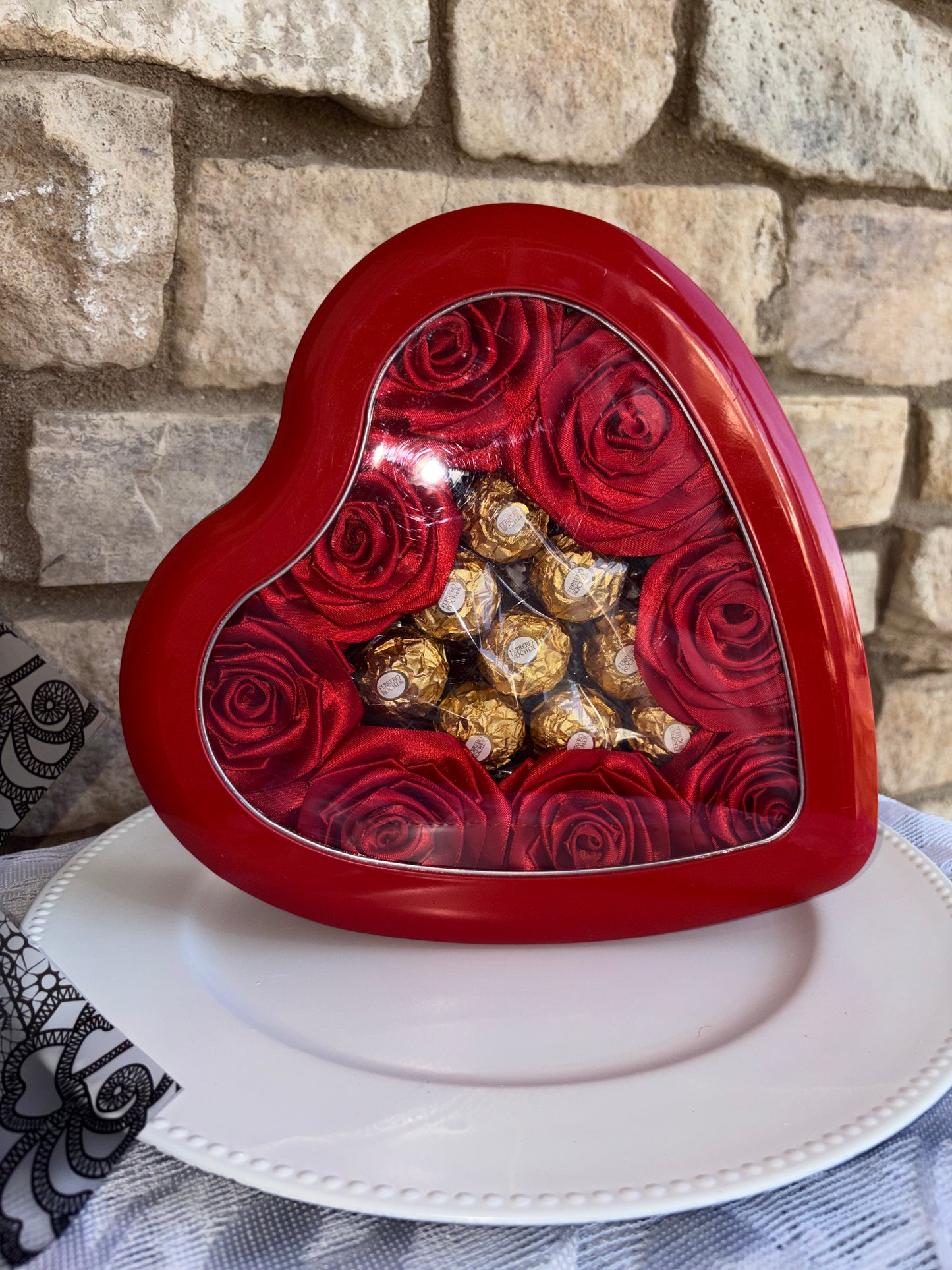 Luxury Rose-Scented Chocolate Heart Box