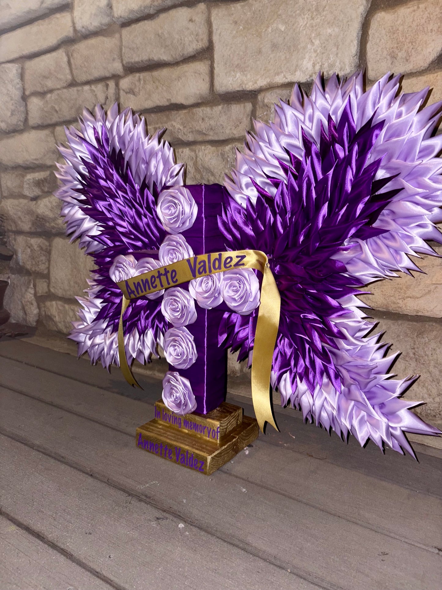 CUSTOM- Eternal Rose Cross with Angel Wings 🪽