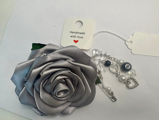 Silver Rose keychain