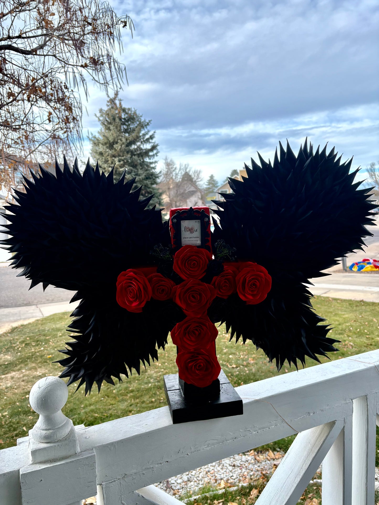 CUSTOM- Eternal Rose Cross with Angel Wings 🪽