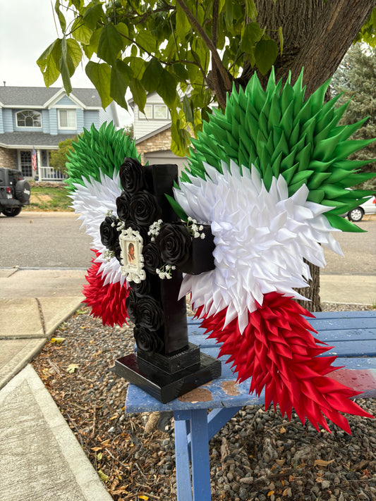 CUSTOM- Eternal Rose Cross with Angel Wings 🪽