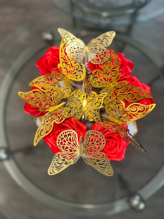 Gold Butterfly Bouquet w/roses