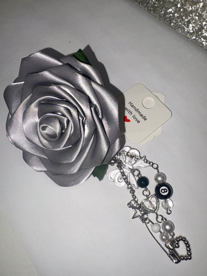 Silver Rose keychain