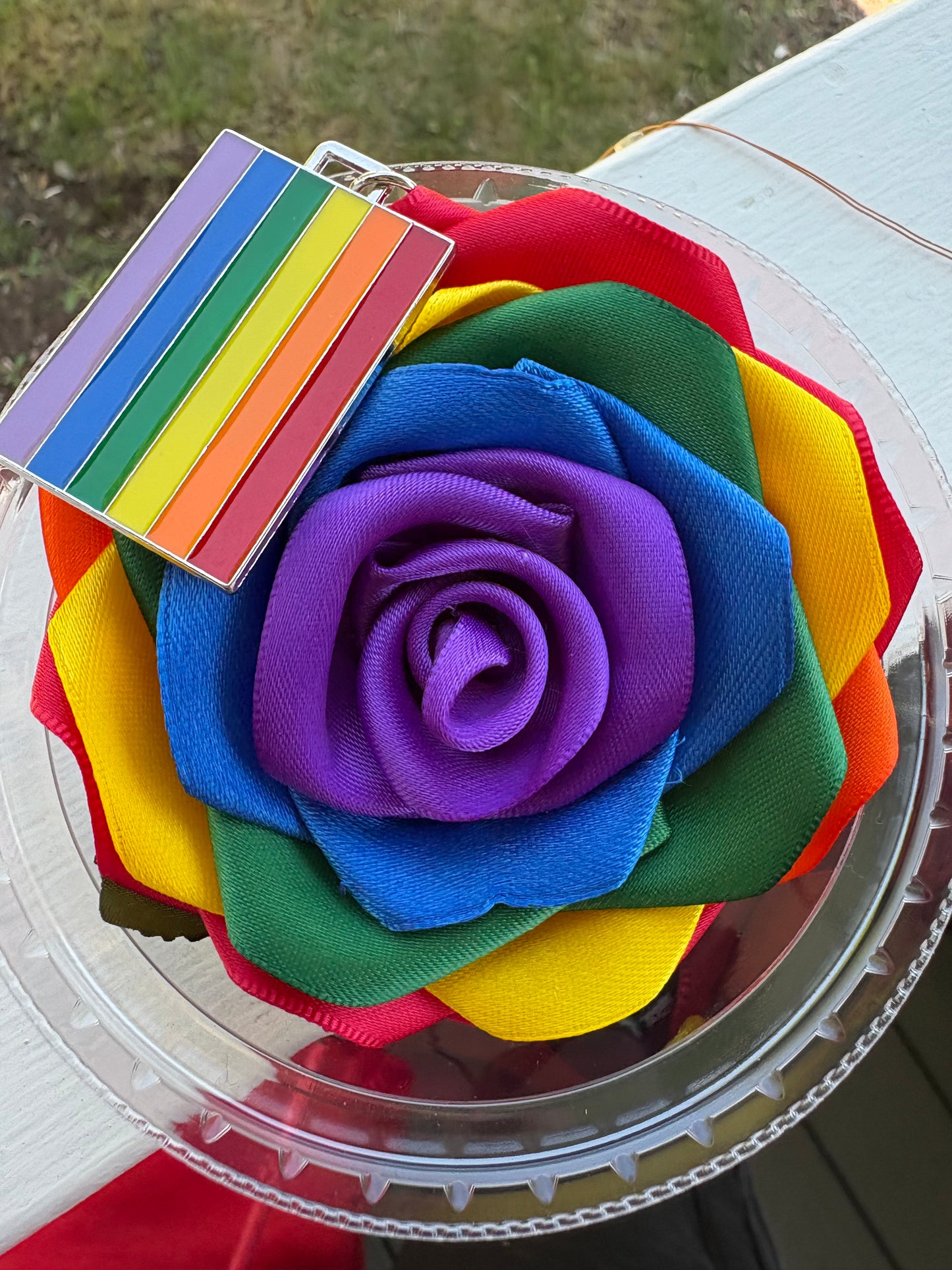 Pride Rose Keychain