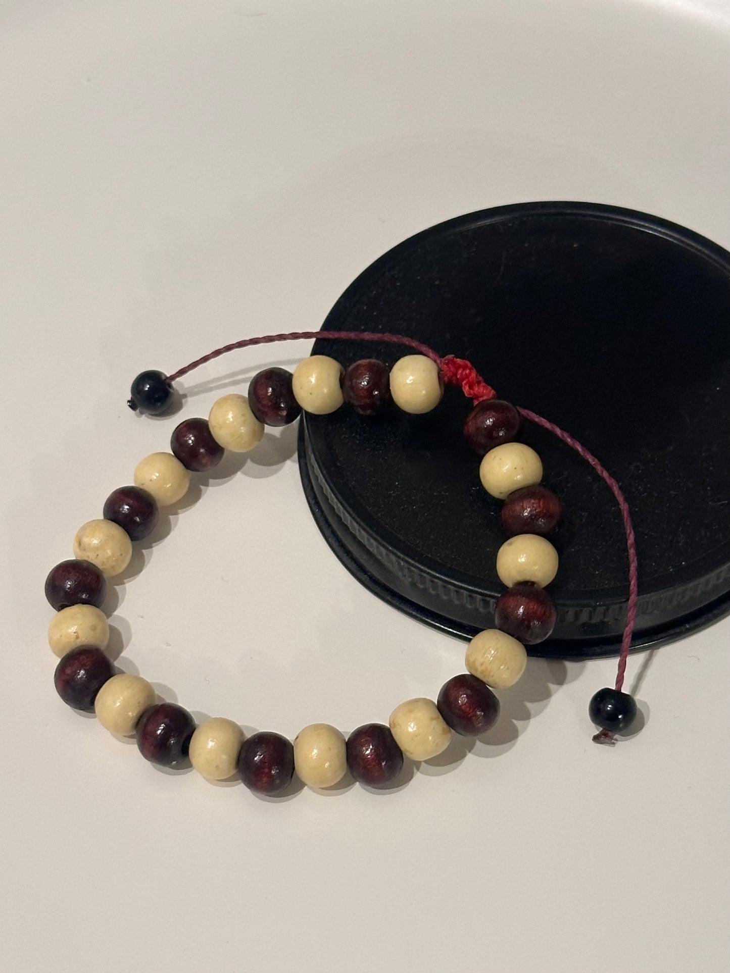 Red & Tan Adjustable Bracelet