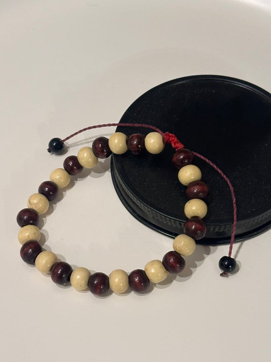 Red & Tan Adjustable Bracelet