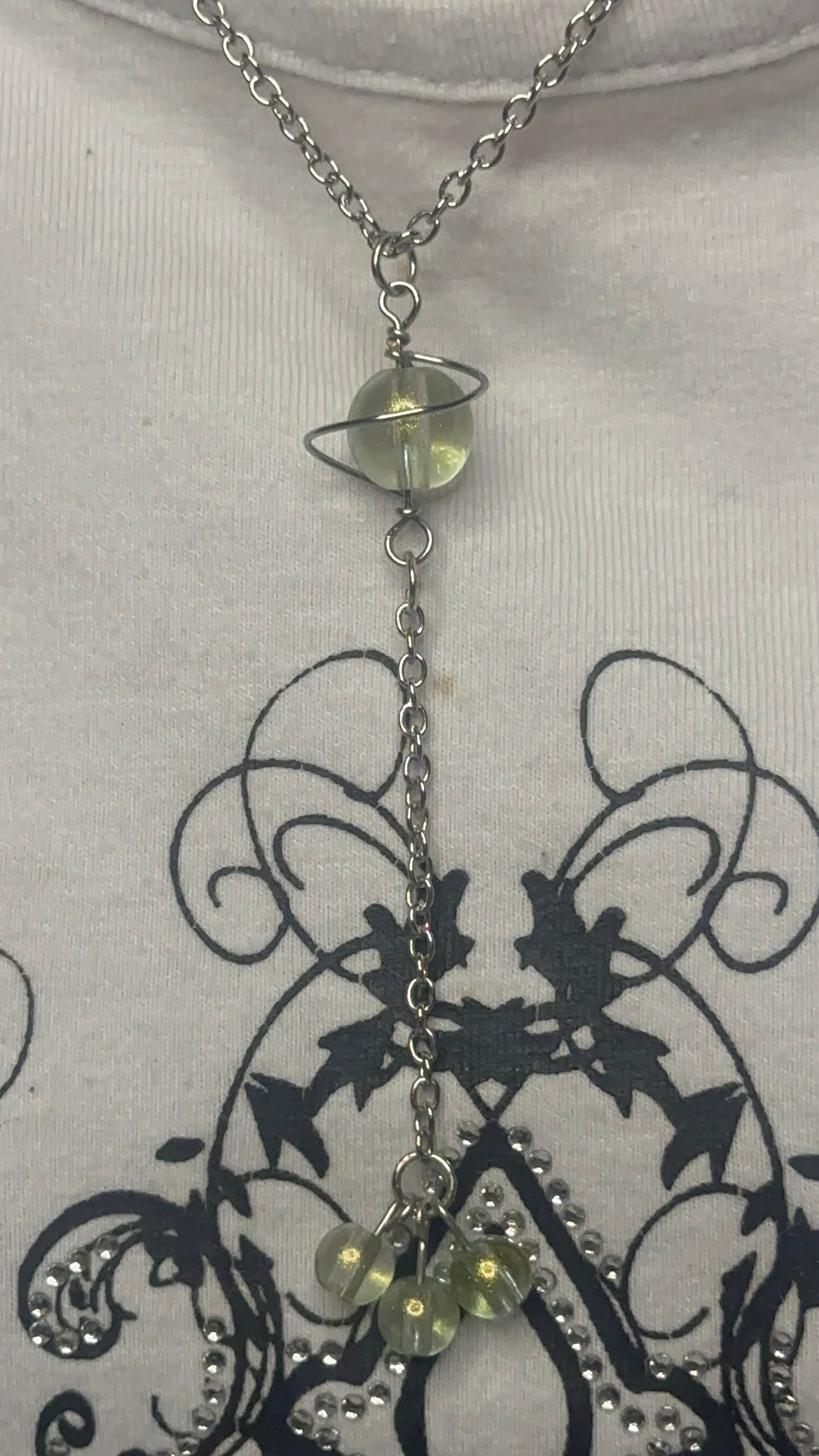 Light Green Saturn Necklace