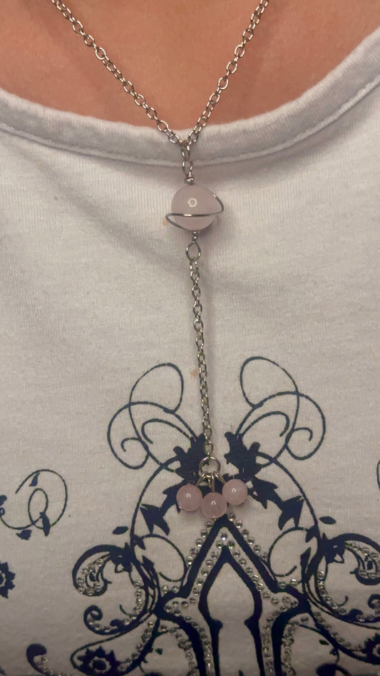 Rose Quartz Saturn Necklace