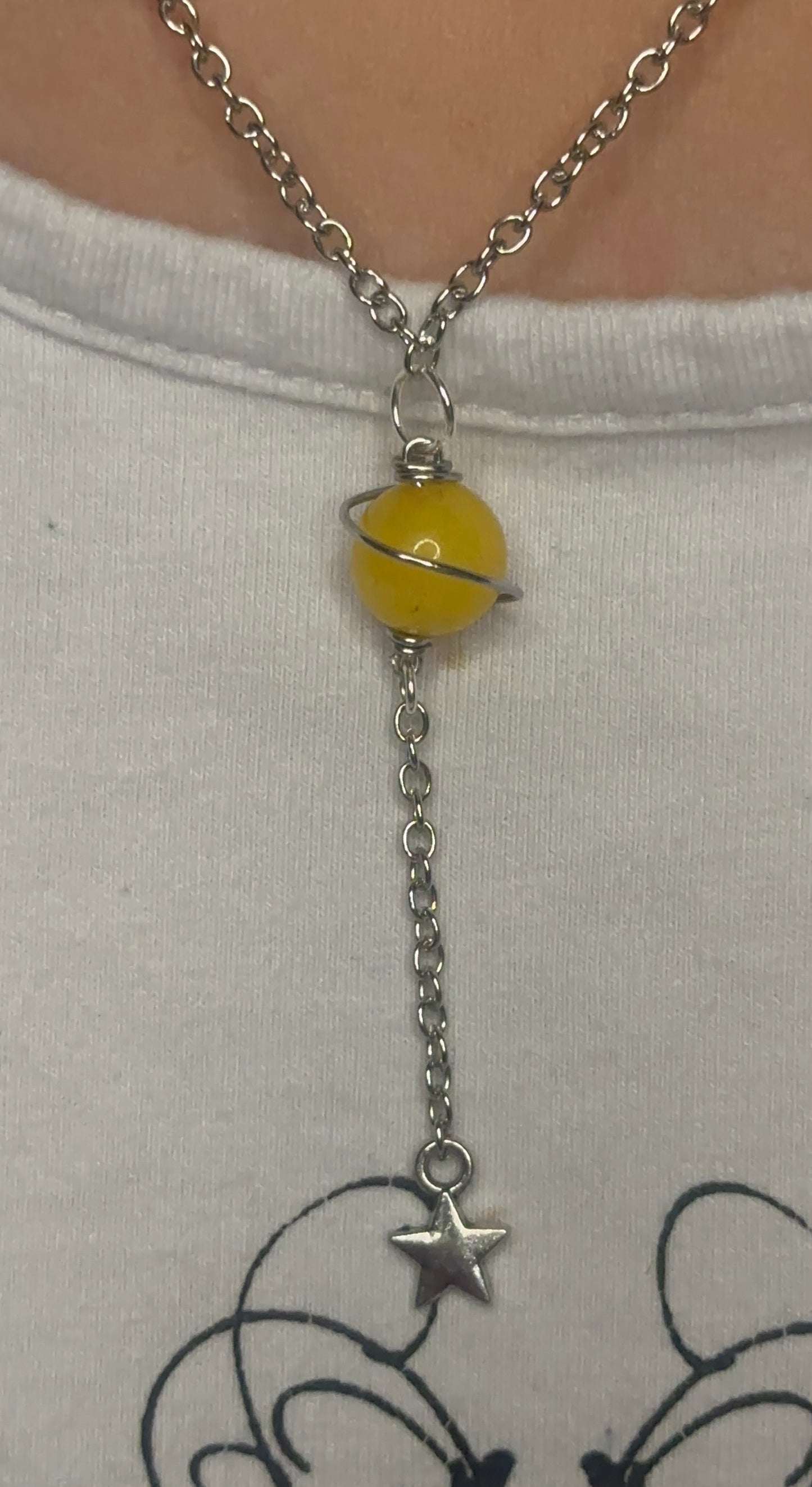 Dolomite Jasper Saturn Necklace