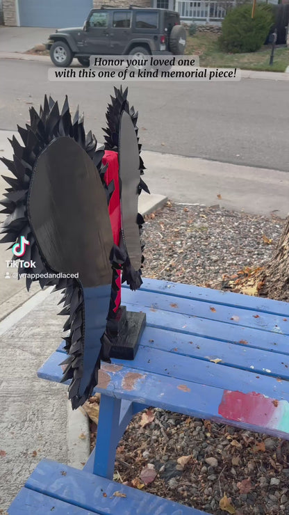 Black & Red Eternal Rose Cross with Angel Wings
