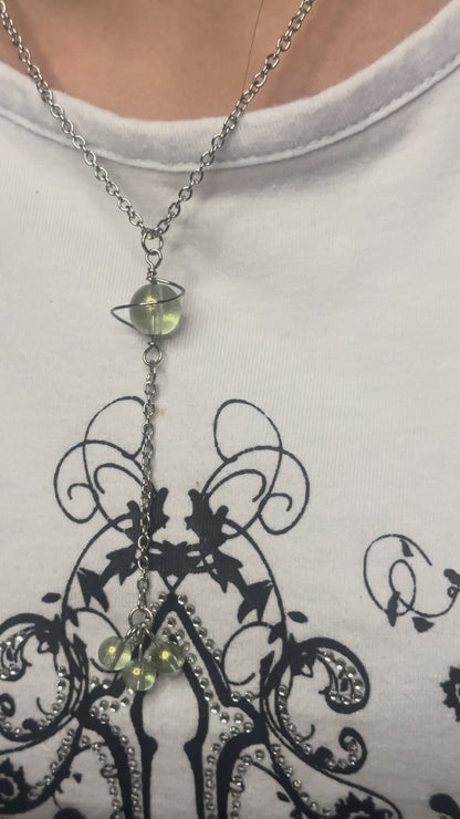 Light Green Saturn Necklace