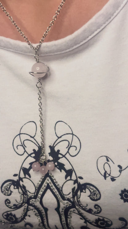 Rose Quartz Saturn Necklace