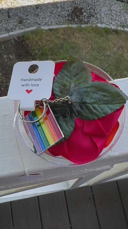 Pride Rose Keychain