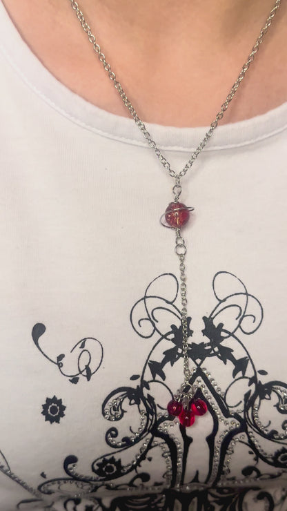 Red Saturn Necklace